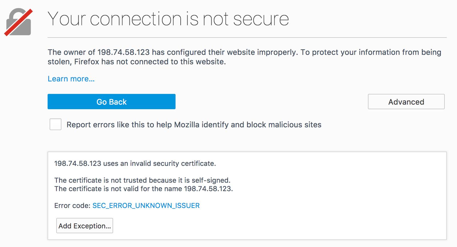 OpenSSL Browser Error